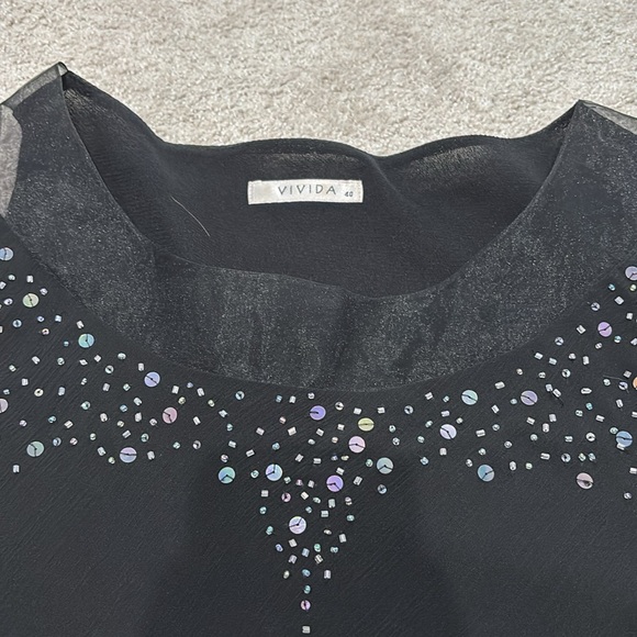 Black Sheer Sequin Top - Picture 2 of 2